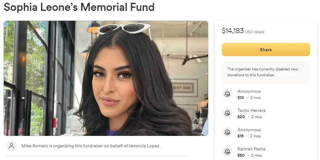 sophia leone gofundme