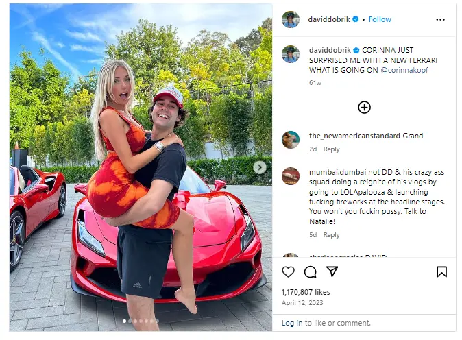 Corinna Kopf and David Dobrik